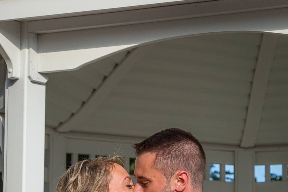 First Kiss as Mr. and Mrs!