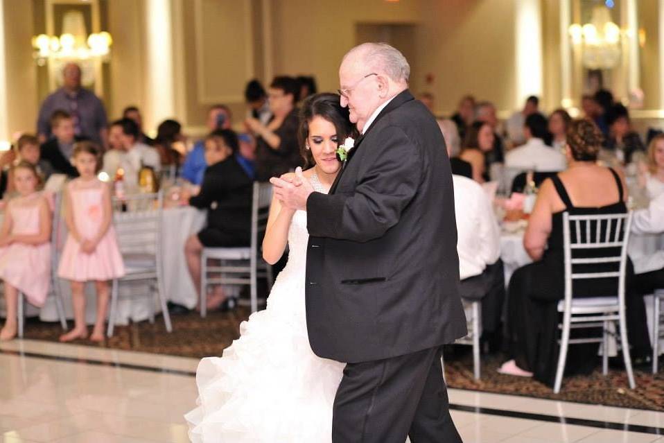 Father and bride dancing