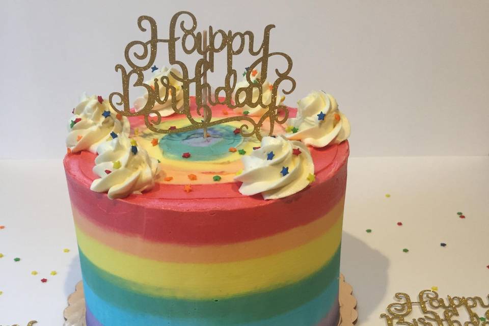 Rainbow birthday cake