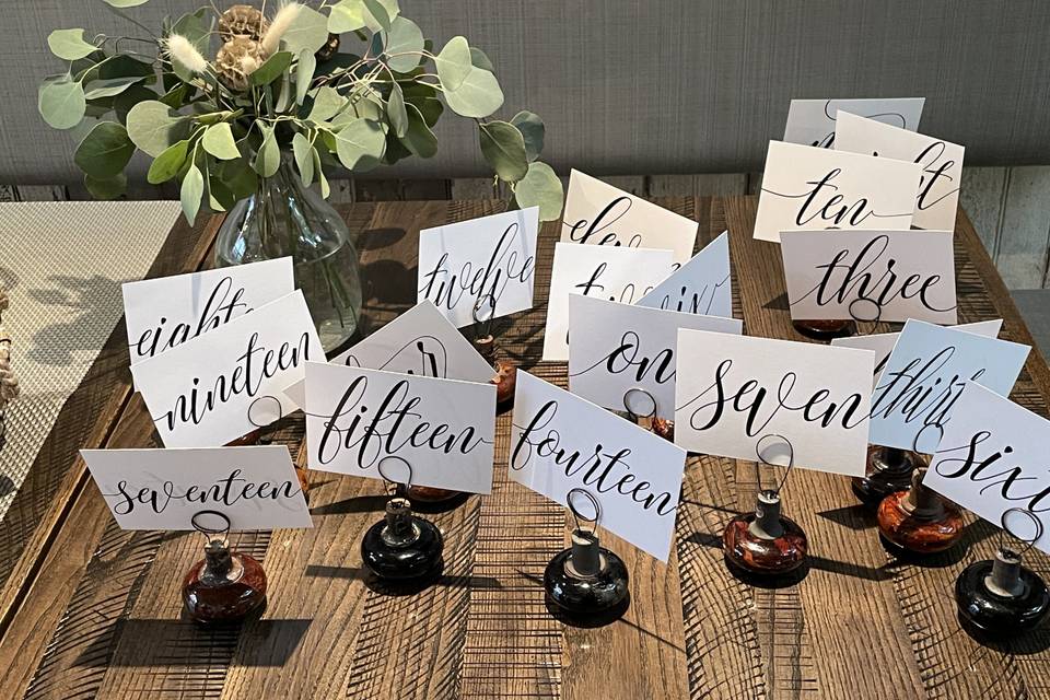 Rental Vintage Table # Holders