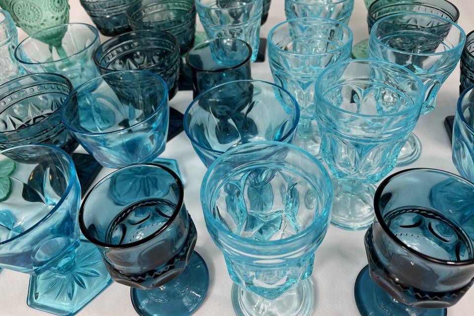 Rental Vintage Goblets - Blue