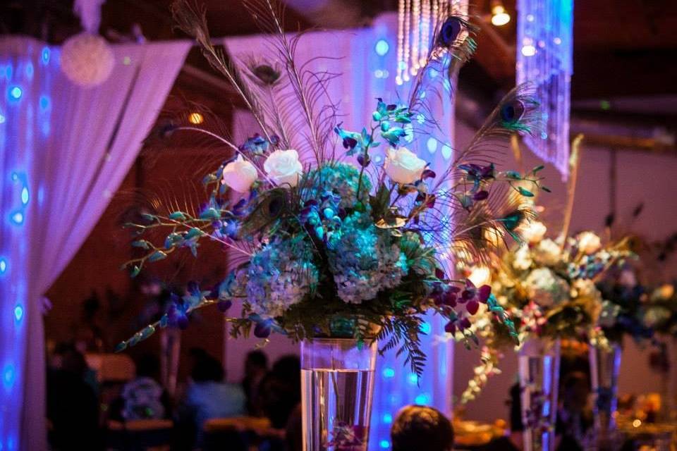 Floral decorations in the venue