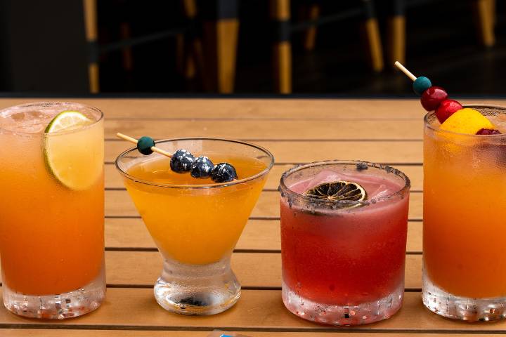 Variety of summer cocktails