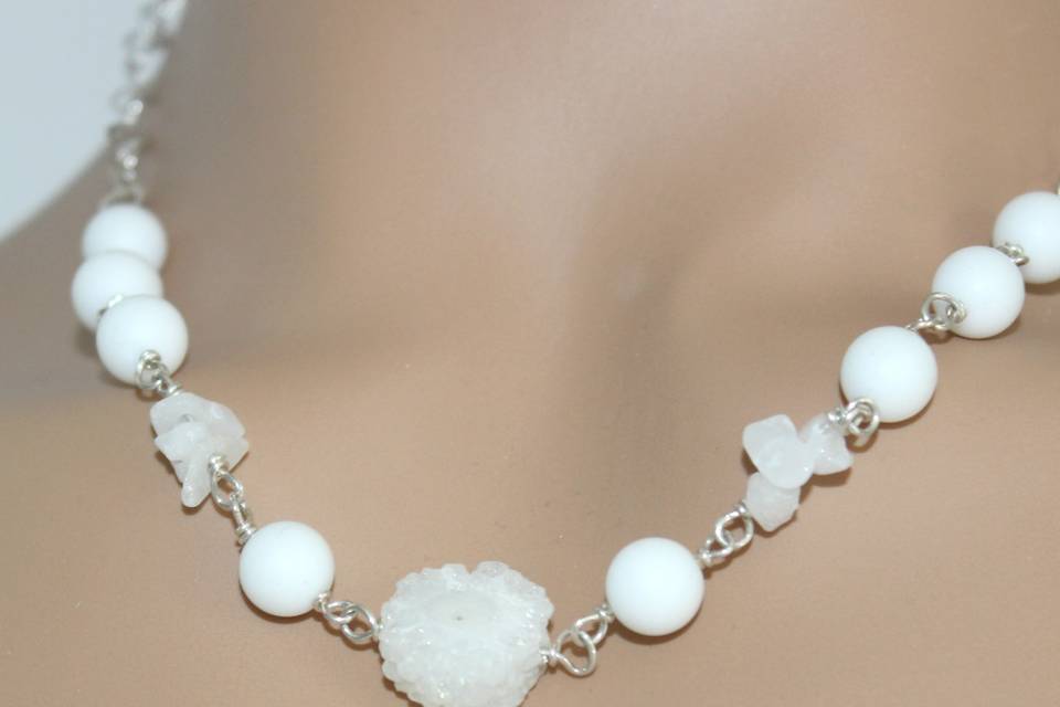 Druzy snowflake necklace