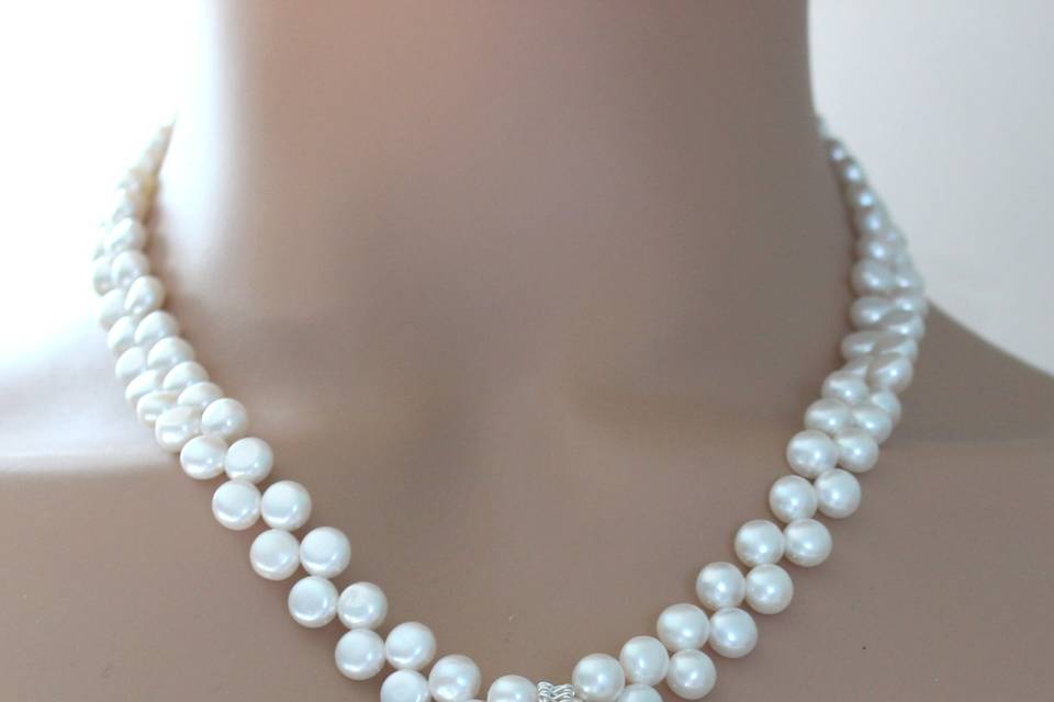 Pearl and sea glass necklace