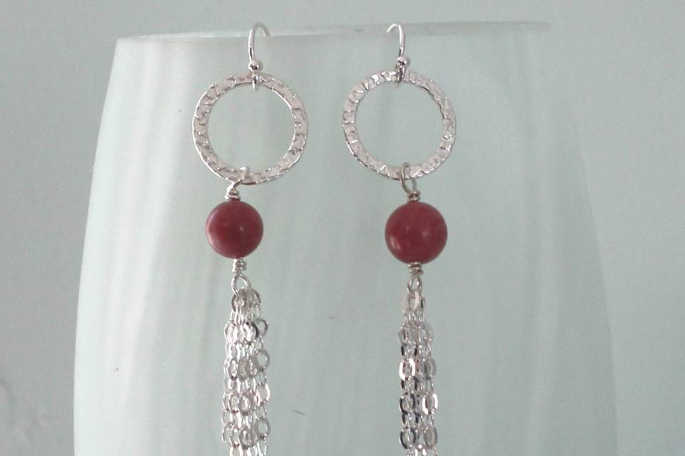 Natural bead earrings