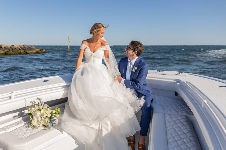 Boat arrival to reception