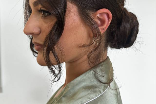 Clean updo with face frame