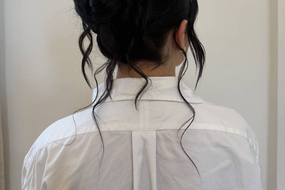 Textured high updo