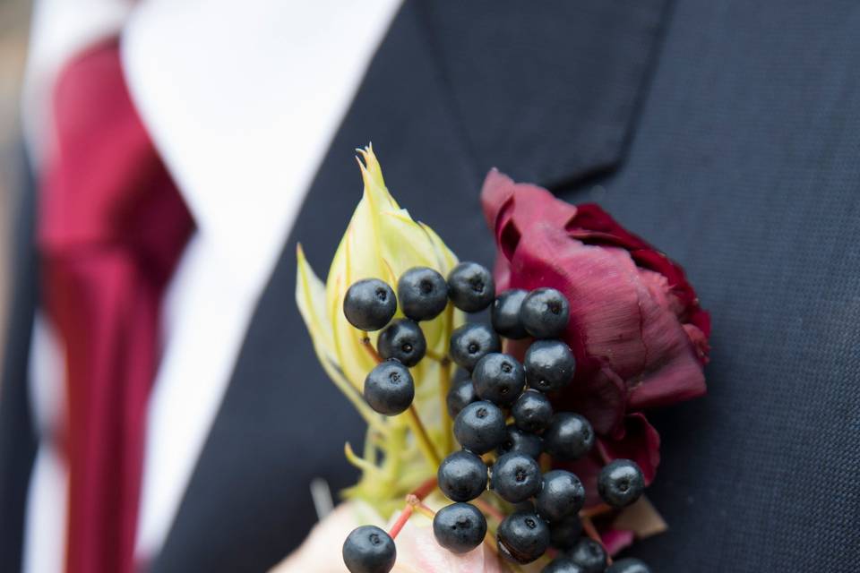 Boutonniere with privet berry