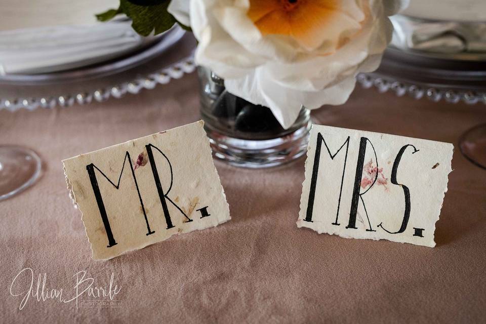 Bride & Groom Place Cards