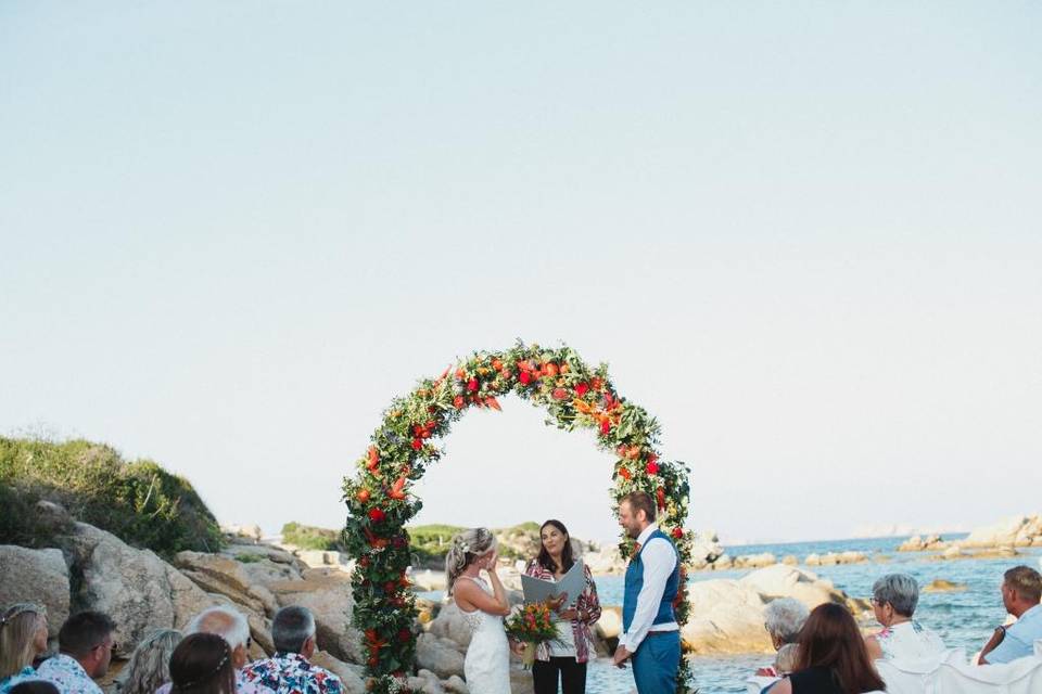 Private beach wedding