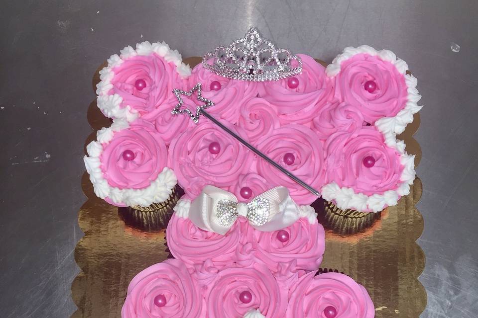 Princess dress cupcake cake