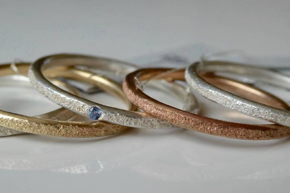 14K and Silver Stacking Rings