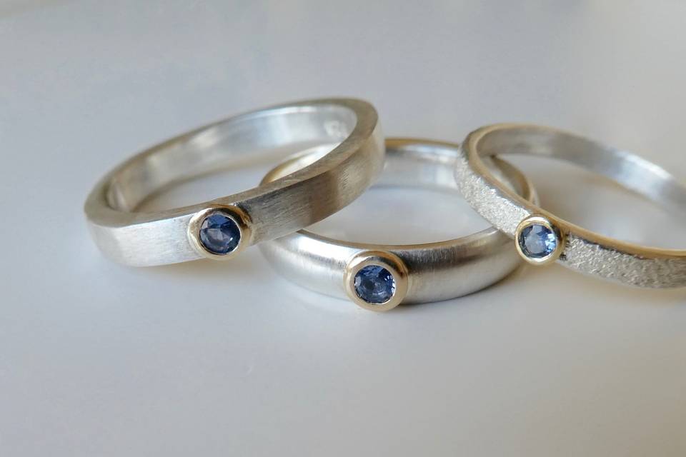 Silver/18KY & Yogo Sapphires