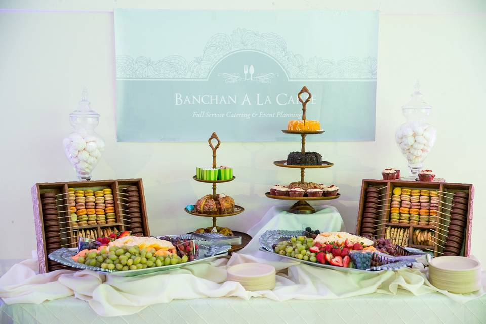 Dessert Table by Banchan A La Carte. Hyemi & Augustine Korean Wedding @Joseph Korean Catholic Center (Min Studio Photography)