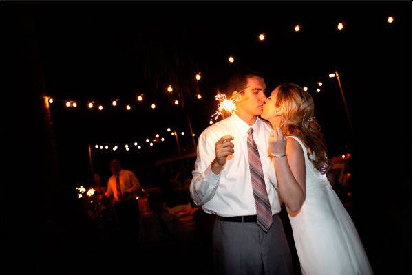 Sparklers. Katie & George Vintage Wedding @Los Angeles Private Estate (Henry Chen Photography)