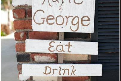 Wedding Signage. Katie & George Vintage Wedding @Los Angeles Private Estate (Henry Chen Photography)