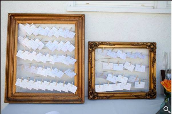 Framed Escort Cards. Katie & George Vintage Wedding @Los Angeles Private Estate (Henry Chen Photography)