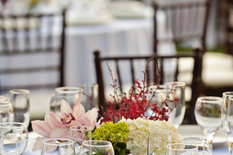 Mother of the Groom DIY Floral Centerpiece. Leili & Hooman Malibu Persian Wedding @Saddlerock Ranch (Joshua Bobrove Photography)