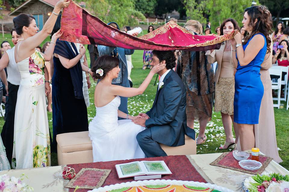 Prayer Rug (Jaa-ye Namaaz). Leili & Hooman Malibu Persian Wedding @Saddlerock Ranch (Joshua Bobrove Photography)