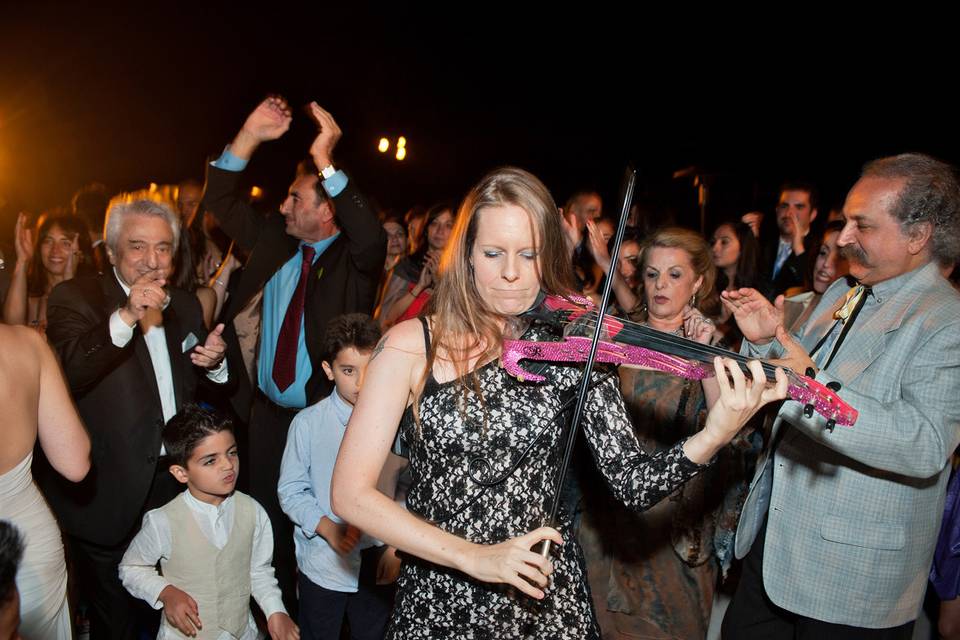 Live Electric Violinist Performance.  Leili & Hooman Malibu Persian Wedding @Saddlerock Ranch (Joshua Bobrove Photography)