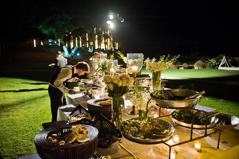 Buffet. Leili & Hooman Malibu Persian Wedding @Saddlerock Ranch (Joshua Bobrove Photography)