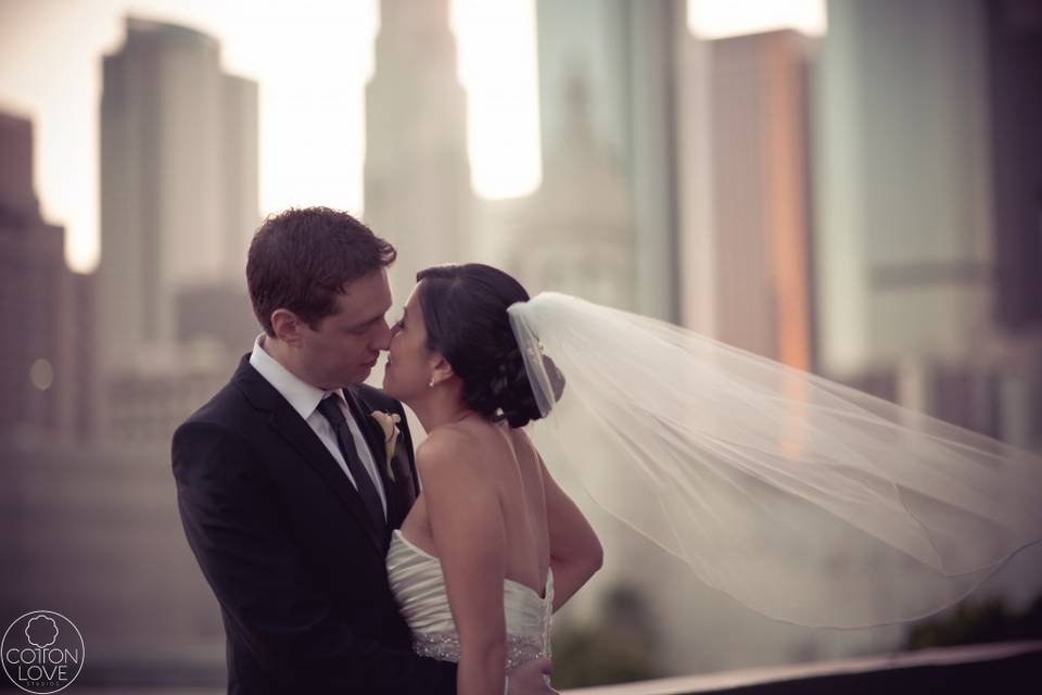 April & Josh Rooftop Garden Wedding @DoubleTree DTLA (Cotton Love Studios)