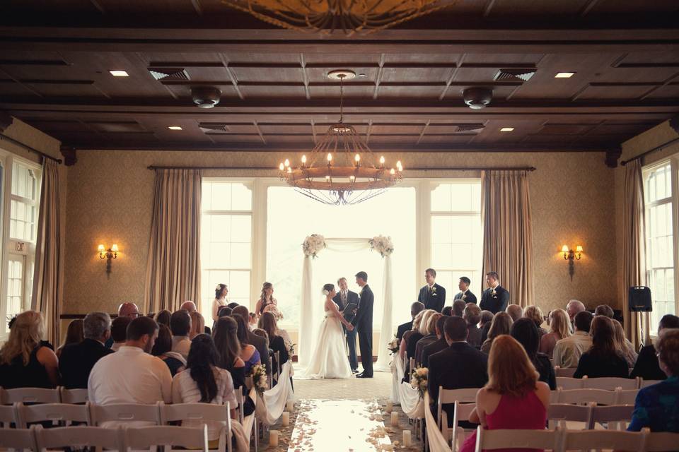 Candlelit Ceremony. Molly & Bret Country Club Wedding @Altadena Town & Country Club (Heidi Ryder Photography)