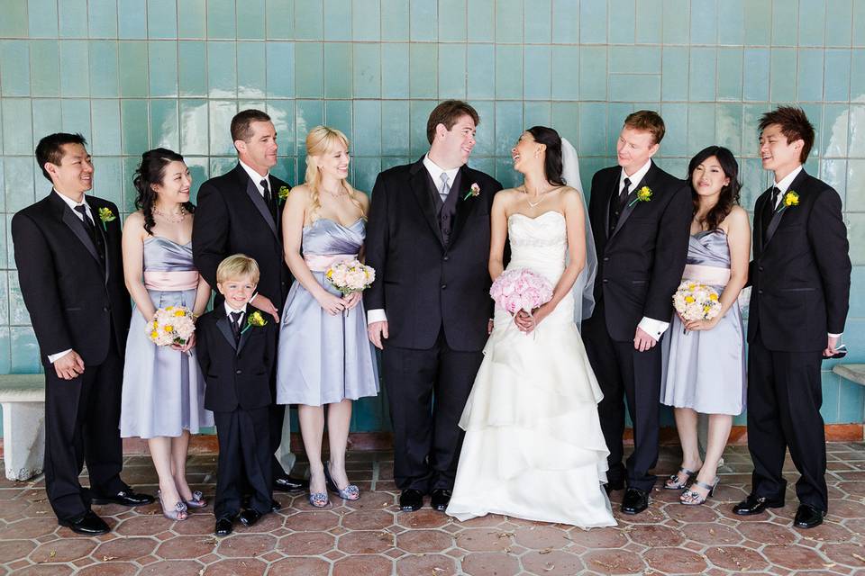 Wedding Party. Sheena & Keith Beverly Hills Wedding Ceremony @Greystone Mansion (Gavin Farrington Photography)