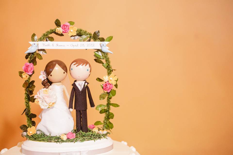 Customized Wooden Cake Topper. Sheena & Keith Beverly Hills Wedding Ceremony @Greystone Mansion (Gavin Farrington Photography)
