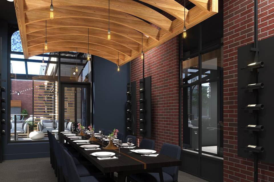 Industrial-chic private dining room