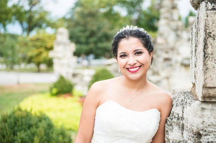 Happy glowing bride