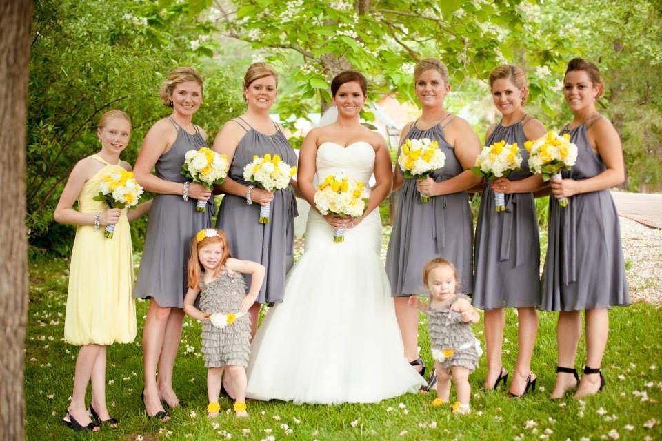 Bride and her bridesmaids