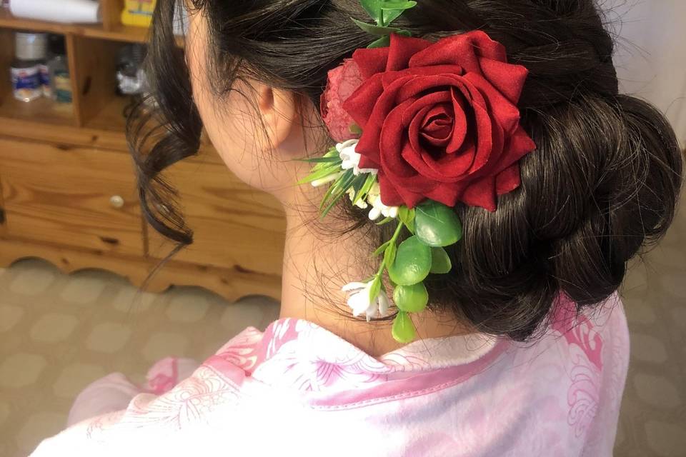 Braided updo w accessory