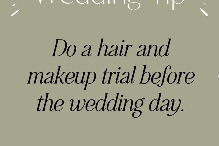 Wedding Tip - Hair & Makeup
