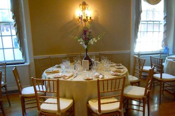 Table setup with centerpiece