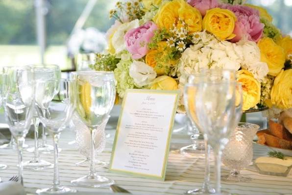 Table set up with centerpiece