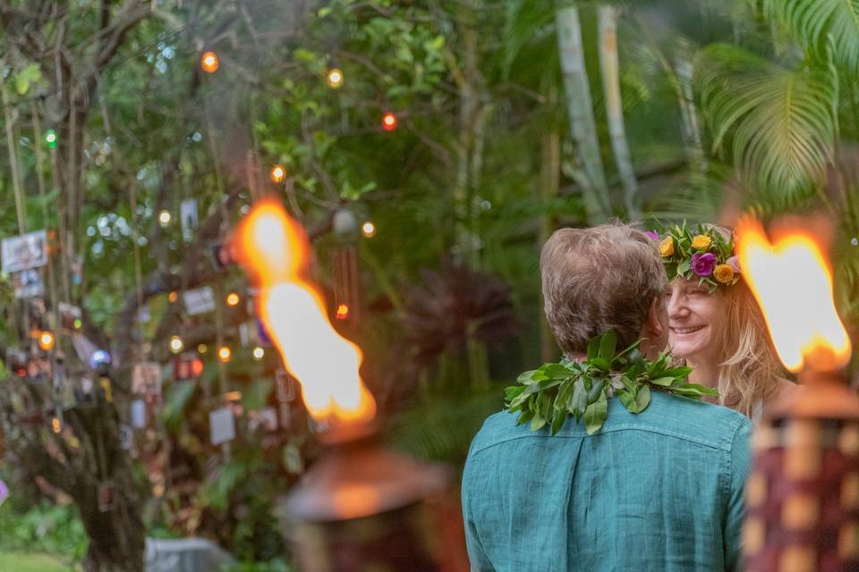 Intimate backyard ceremony