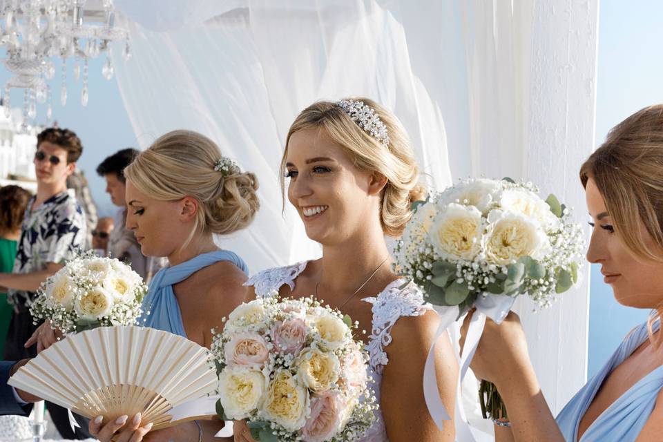 Bride and her bridesmaids