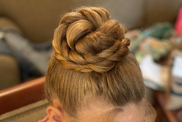 Braided crown bun