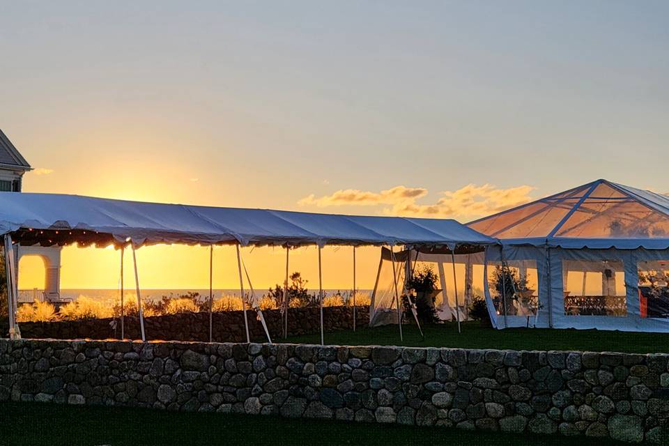 Marquee with sunset