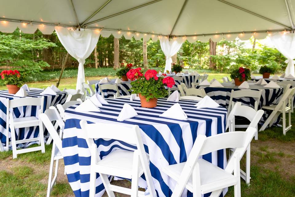 Stripes under the tent