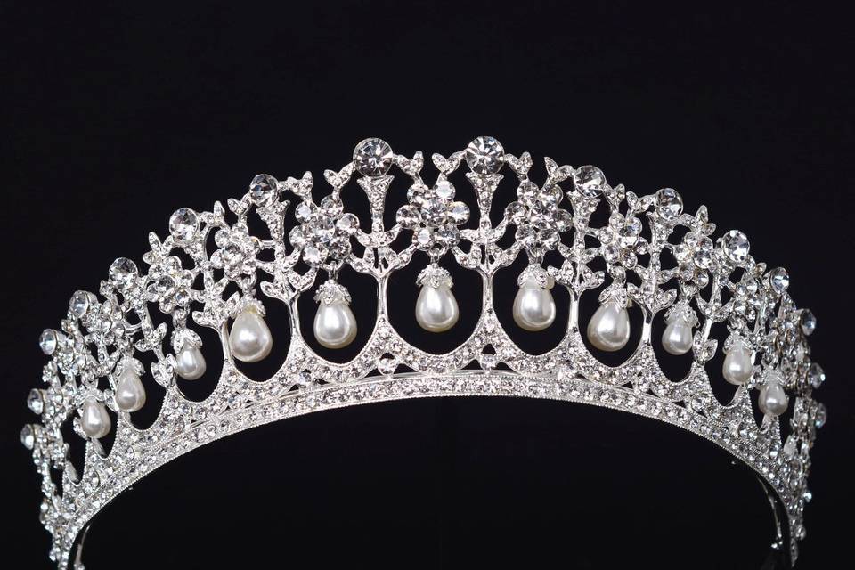 Pearl Drop Crystal Tiara