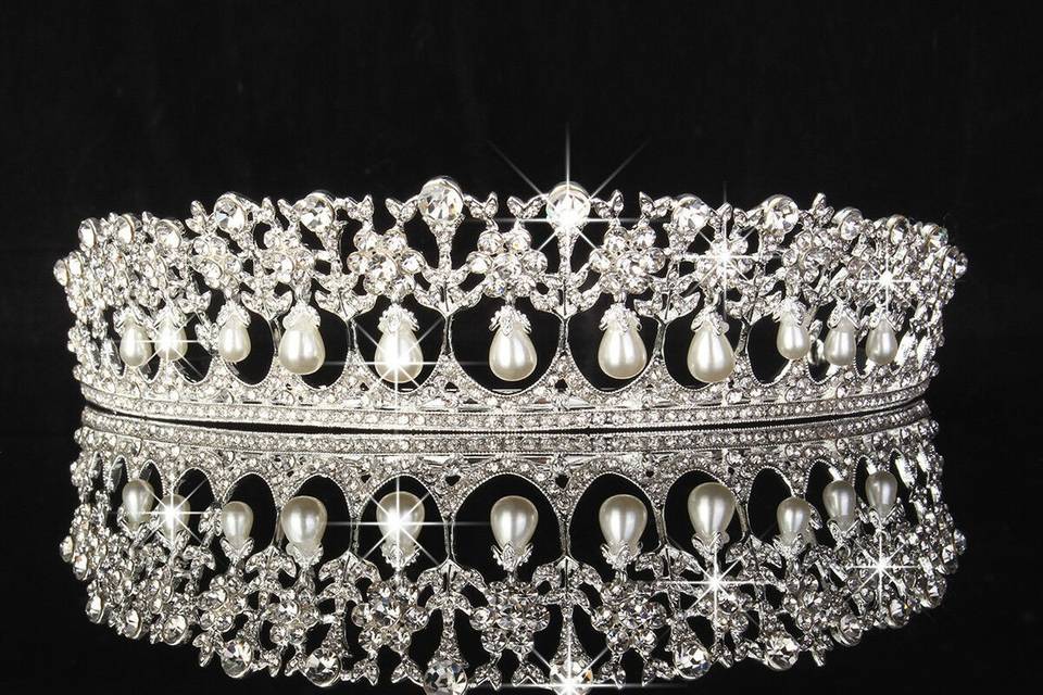 Pearl Drop Crystal Tiara