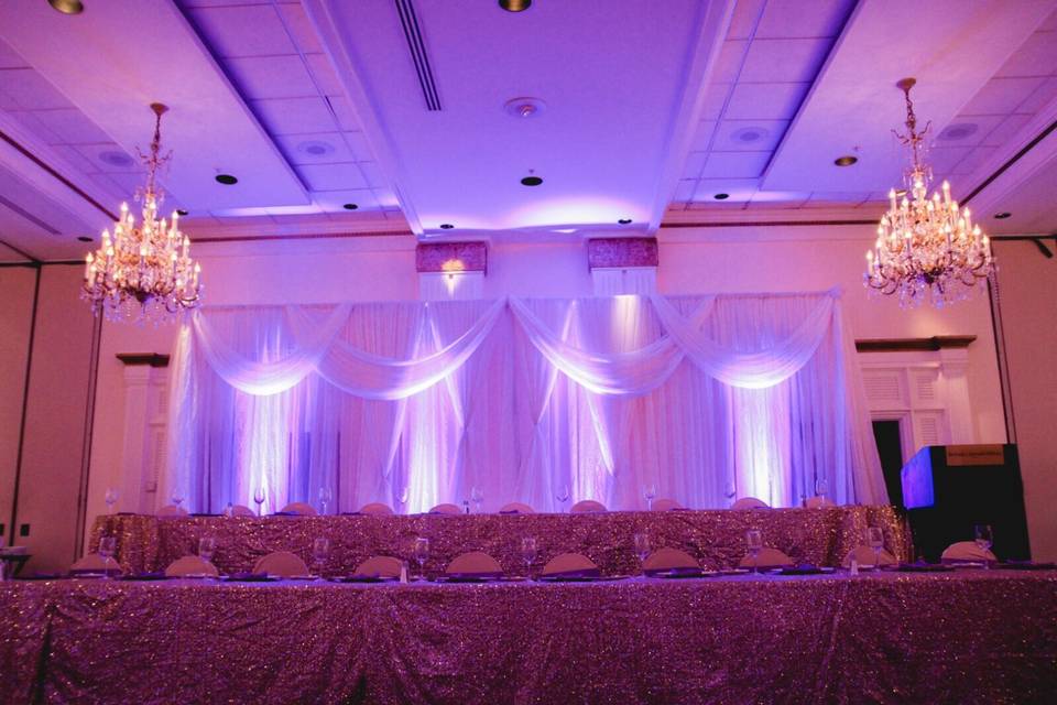 Uplighting of the reception