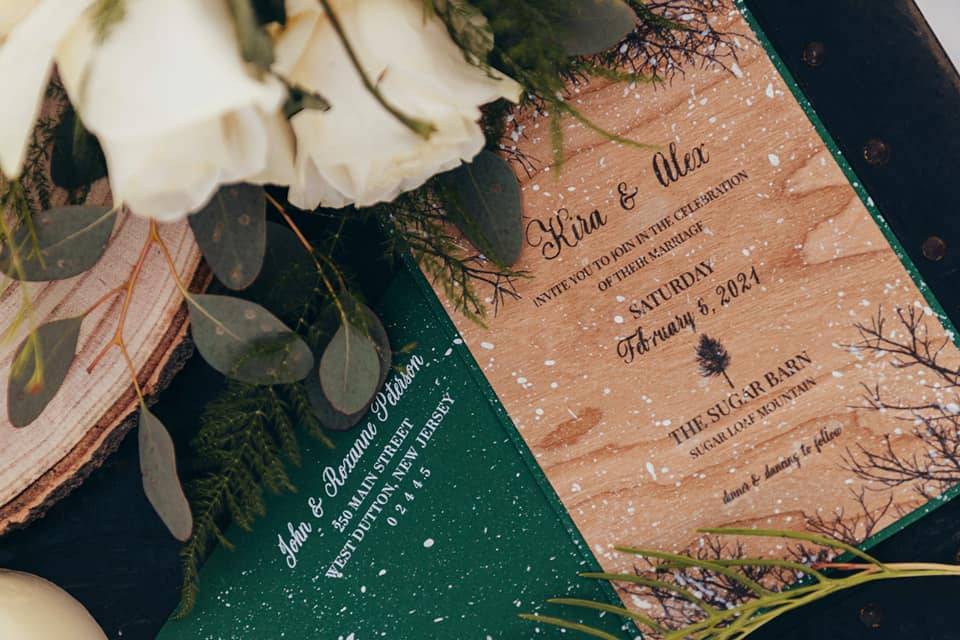 Winter elopement invitation