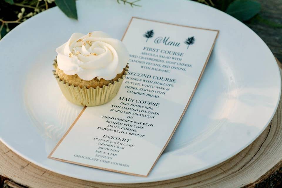 Winter elopement menu