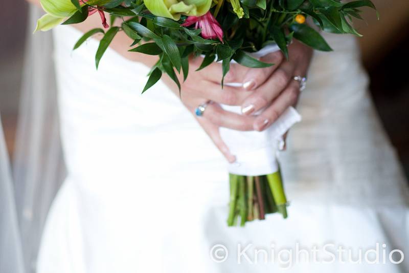 Bride holding a bouquet