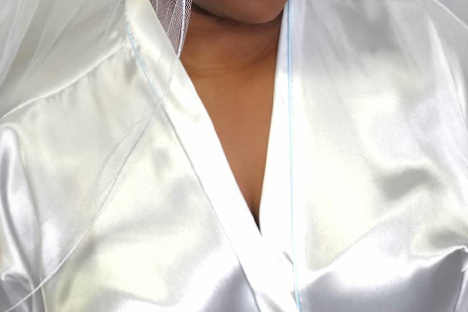 Bride in her robe